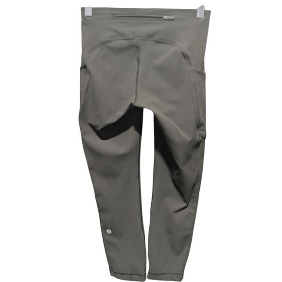 LULULEMON ATHLETICA Speed Up Crop (21') In Dark Olive Size 4 - Picture 5 of 5